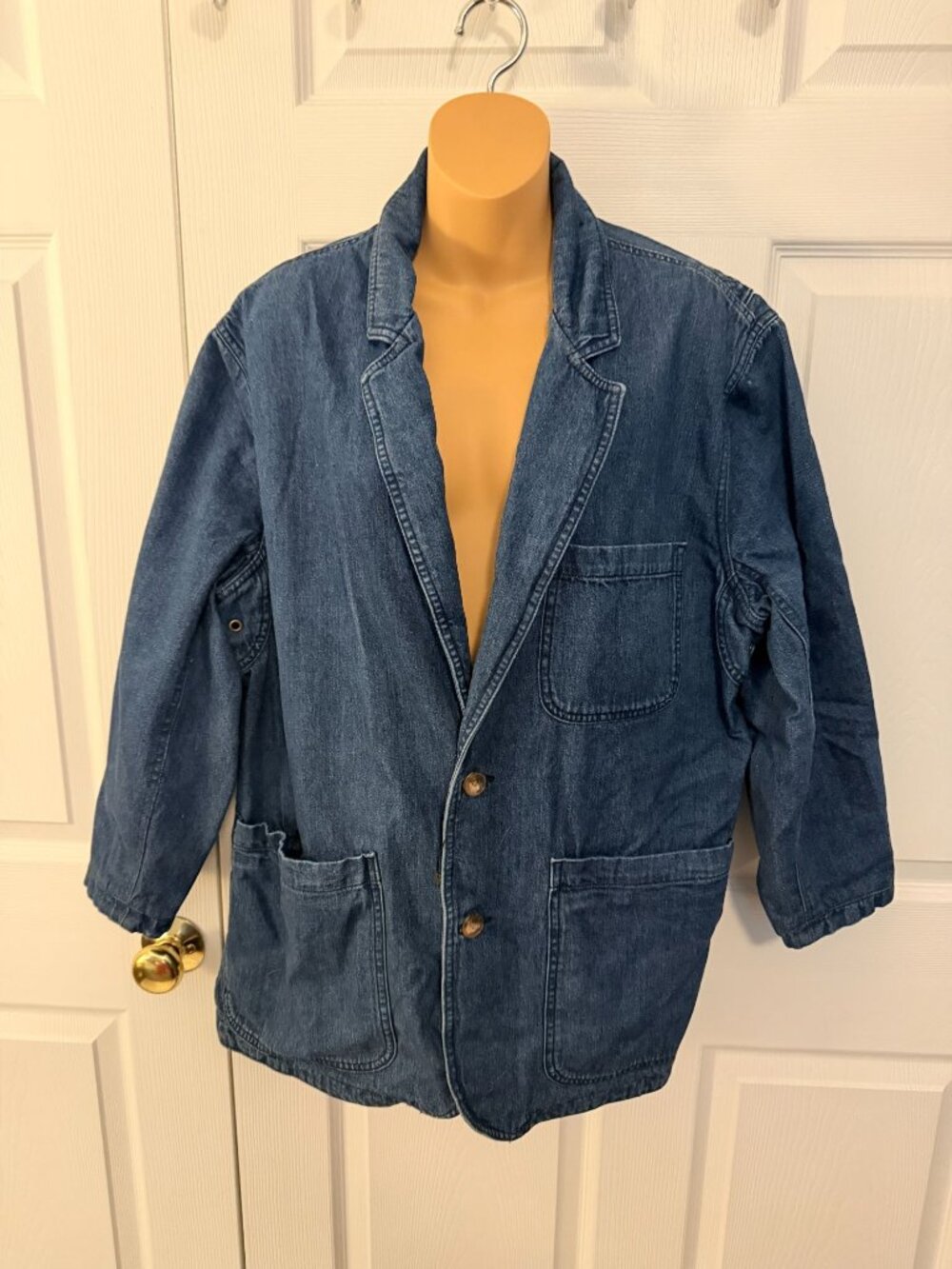 Duluth Trading Co Mens Denim Blazer Jacket Sport Coat L